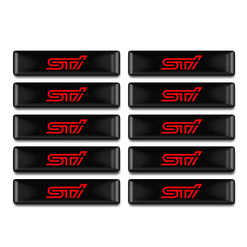 

10pcs/set Car Styling STI Decorative Badge Steering wheel Epoxy sticker for SUBARU LEGACY Forester Outback Rally WRX WRC XV