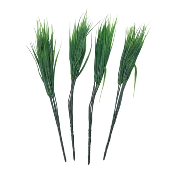 

Artificial Outdoor Plants, 4pcs Fake Plastic Greenery Shrubs Wheat Grass Bushes Flowers Filler Indoor Outside Home House Garden