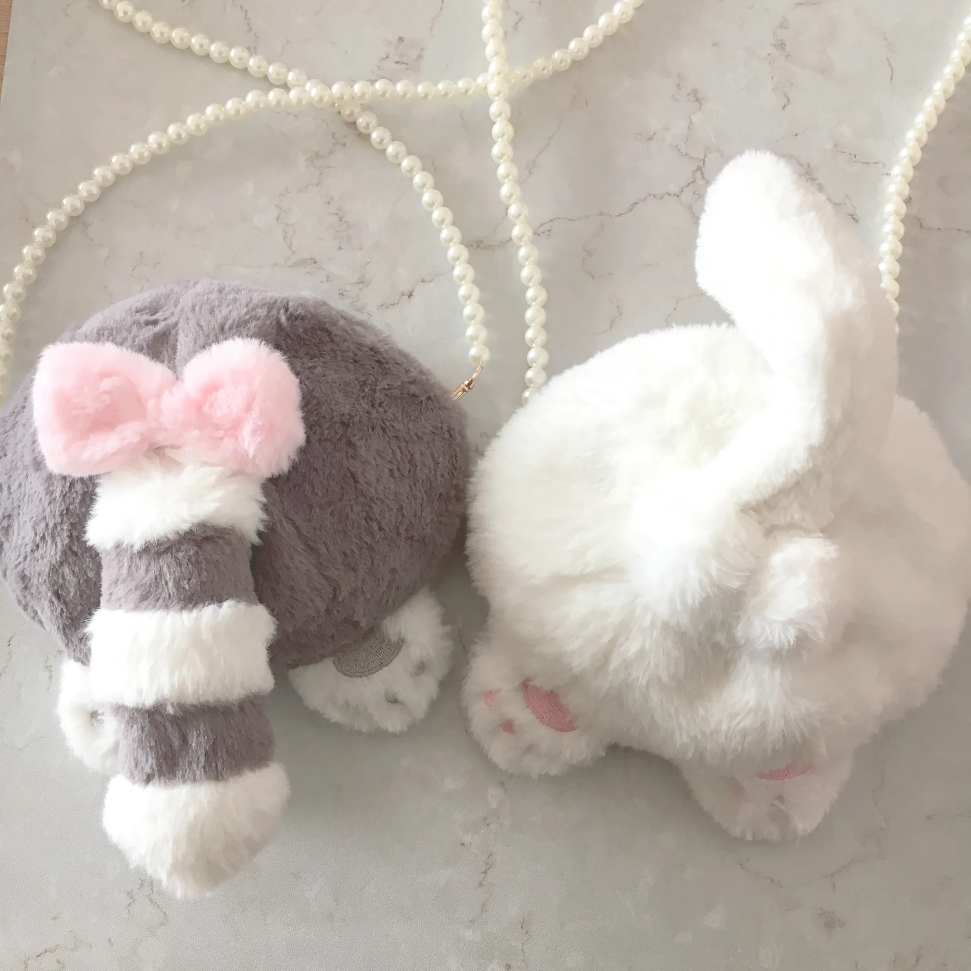 Сумка-мессенджер lolita soft sister cat/little raccoon с жемчужной цепочкой Повседневная
