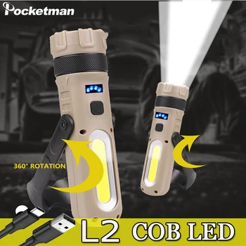 

Super Bright Multifunction COB LED Flashlight Waterproof Hand Hold Flashlights Red White Work Lamp for Camping Repairing