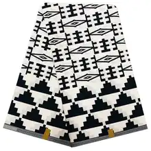 Черный и белый африканская мода Анкара Воск Ткань 6 ярдов/лот хлопок настоящий воск ткань для женщин платье