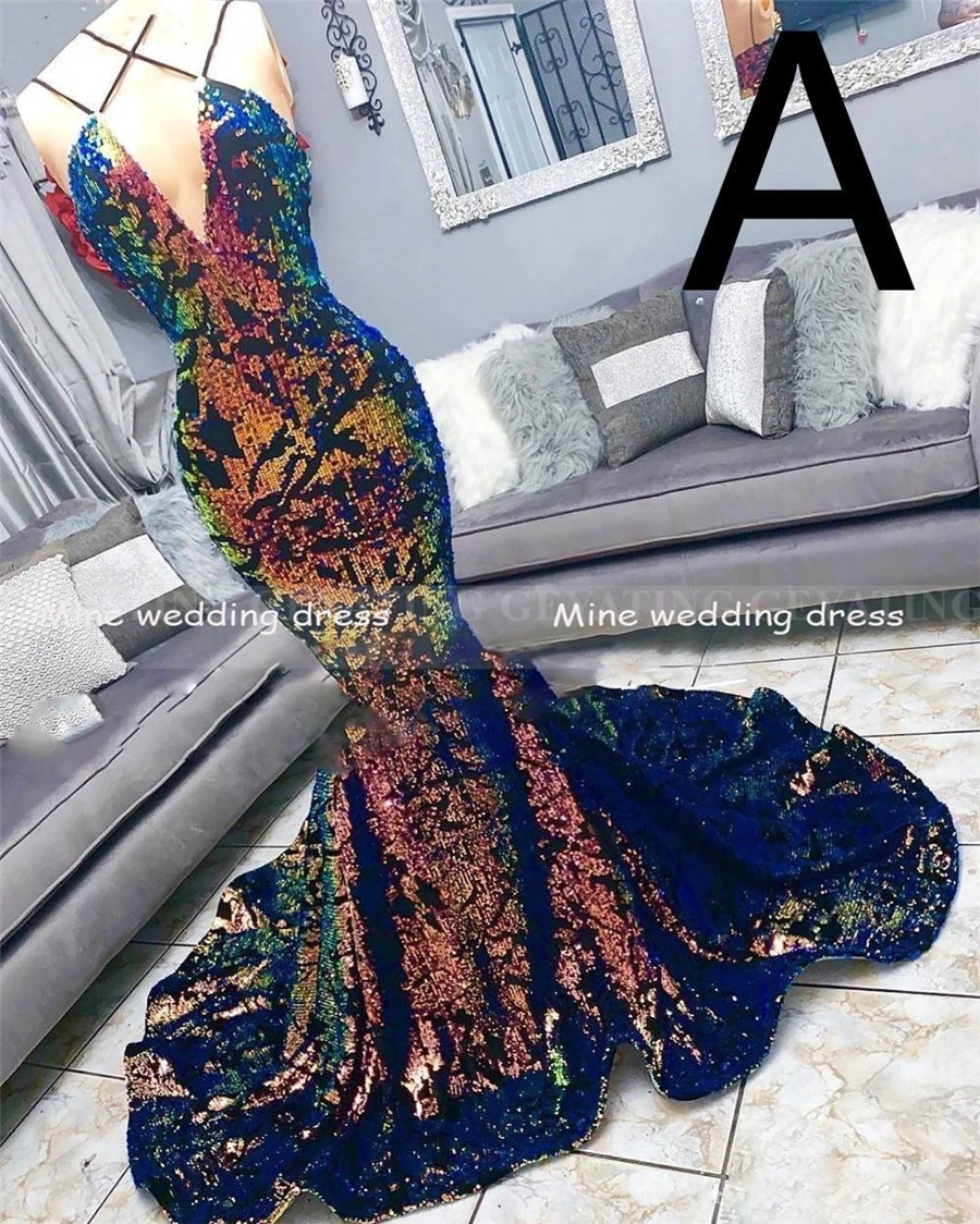 Multicolor Bling Bling Evening Gowns 