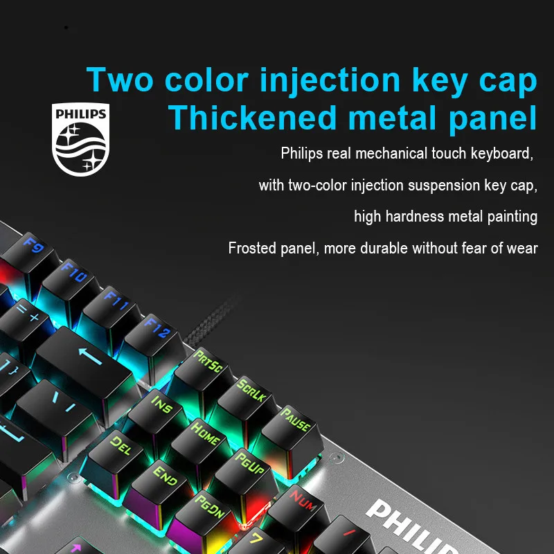 Mechanical Keyboard high Performance Gaming Keyboard Multi Color LED Backlight USB Wired for Office Work and PC gaming