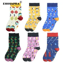 [EIOISAPRA] Продукт Модные женские носки креативные Harajuku Милые Носки с рисунком кота собаки Рождественский подарок Sox