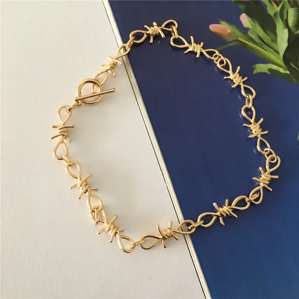 Chunky Wire Cuff Choker Necklace – High Polish Bohemian Statement Collar, Zinc Alloy, Punk Boho Fashion Jewelry - View #8