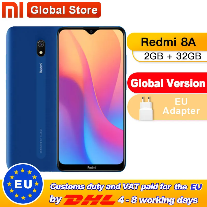 Смартфон Xiaomi Redmi 8A 2 Гб + 32 ГБ Snapdragon 439 восемь ядер 6 22 дюйма 5000 мАч камера 12