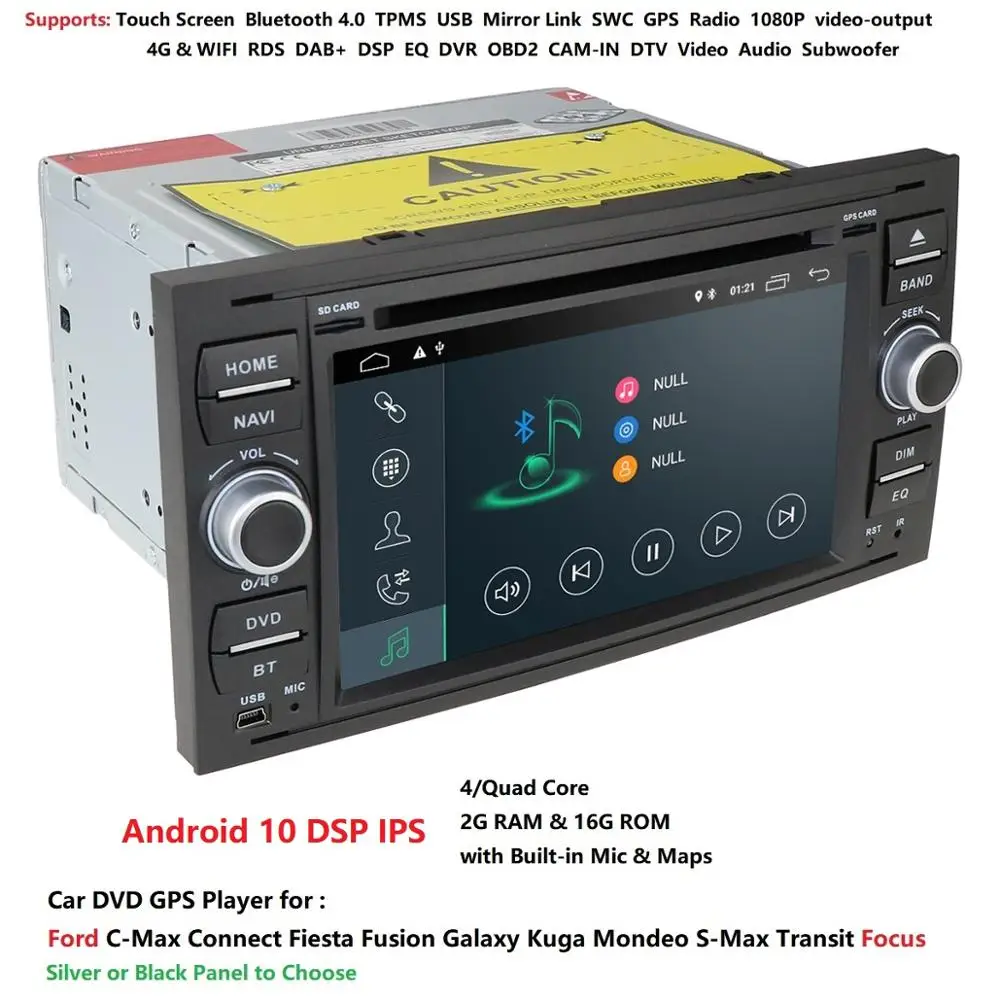 US $187.98 Free shipping Android 10 Car dvd multimedia Player GPS Navi For CMax Connect Fiesta Fusion Galaxy Kuga Mondeo SMax Focus RDS