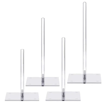 

4 Pieces Acrylic Donut Stands Clear Bagels Holder Doughnut Dessert Stand Table For Wedding Birthday Party (8, 10, 12, 14 Inch)