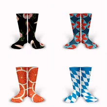 Повседневные одинаковые женские носки, унисекс, различные комбинации дизайна, фруктовые розы, боулинг, принт, забавные длинные, Рождественский подарок