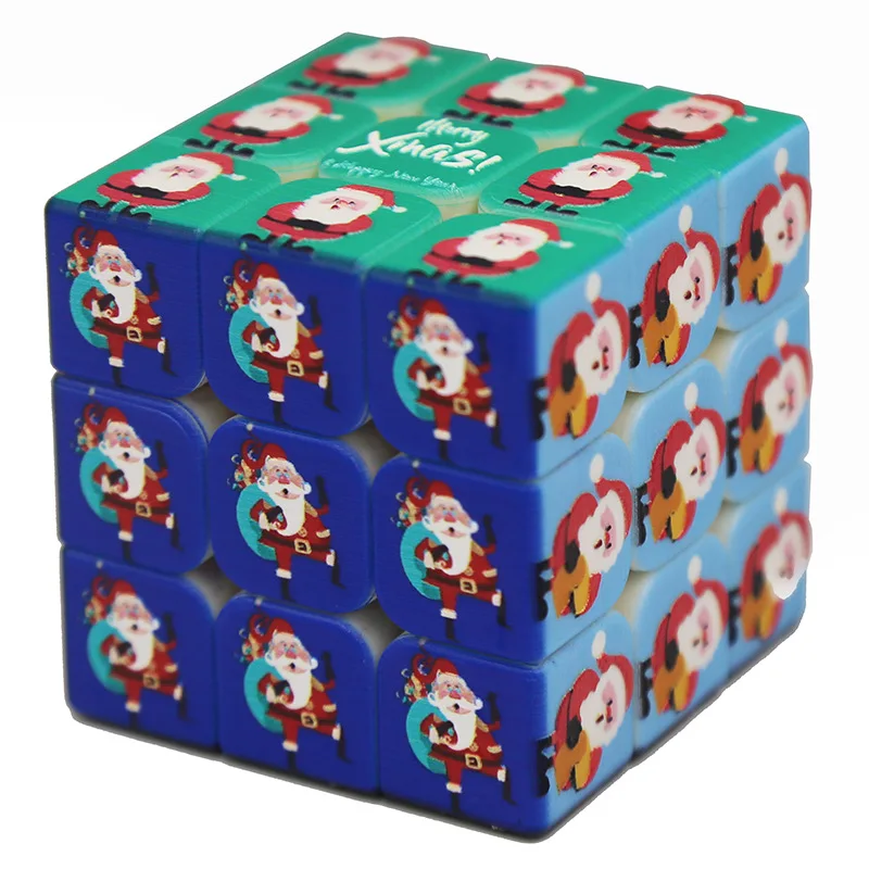 

3x3x3 3D Adult Speed Twist Three-dimensional Emboss Xmas Magic Cube Brain Game Blind Braille Toy Christmas Gift