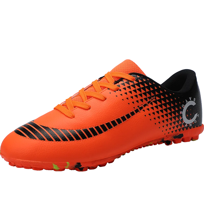 orange kids football boots