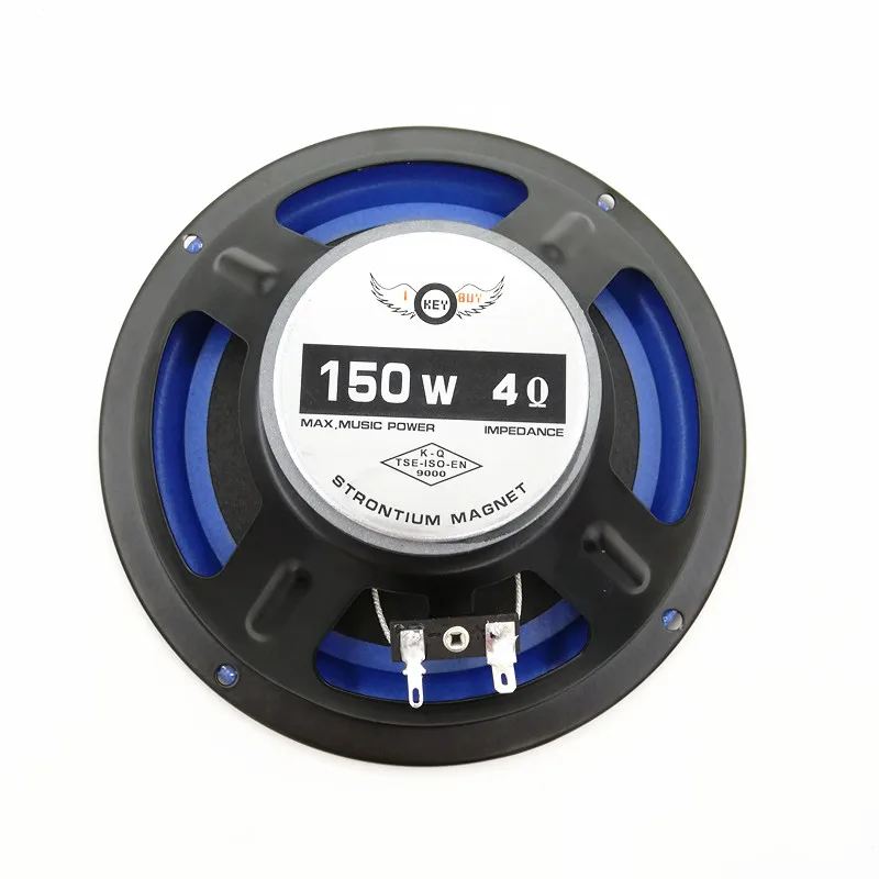 I KEY BUY 2pcs/Lot 165mm 6.5 Inch Paper Cone Full Range Speaker Car Audio System 4 Ohm 150W Blue Foam Edge Midrange