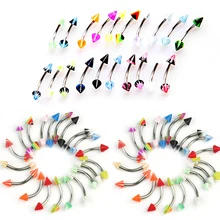 20 шт., нержавеющая акриловая серьга для носа, пупка, губ, бровей, Ушная перегородка, хрящевой пирсинг, ювелирные изделия для тела, сексуальная серьга для ушей для женщин и мужчин