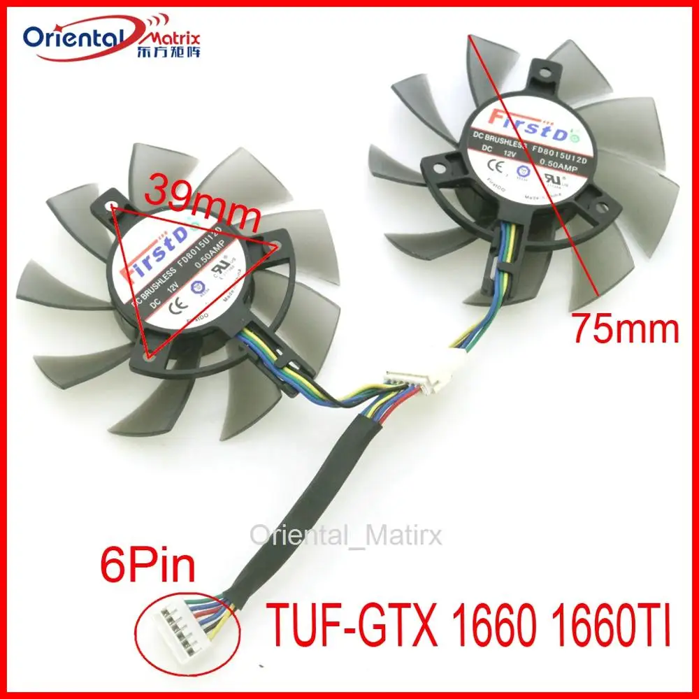 Бесплатная доставка FD8015U12D T128015BU 75 мм 39*39*39 0.50AMP 4Pin для ASUS TUF GTX 1660 1660TI видеокарта VGA