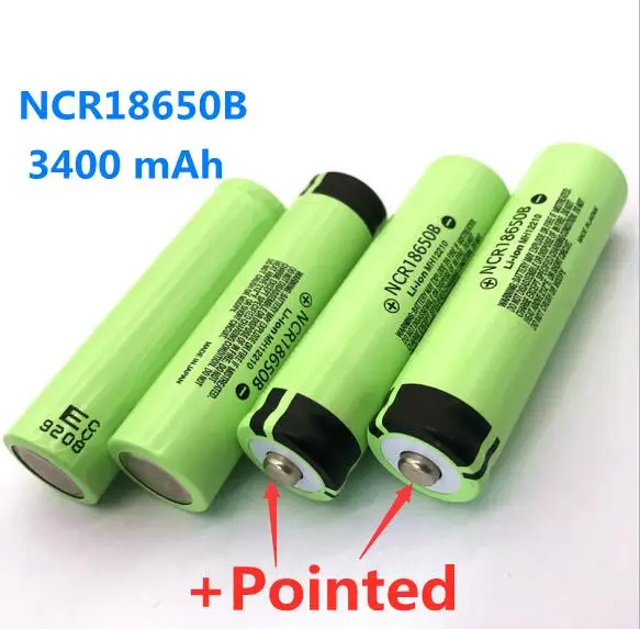 Оригинальная 18650 Батарея 3,7 V 3400mah ncr18650b перезаряжаемая литиевая батарея фонарик батарея с выпуклой головкой+ зарядное устройство - Цвет: 4PCS
