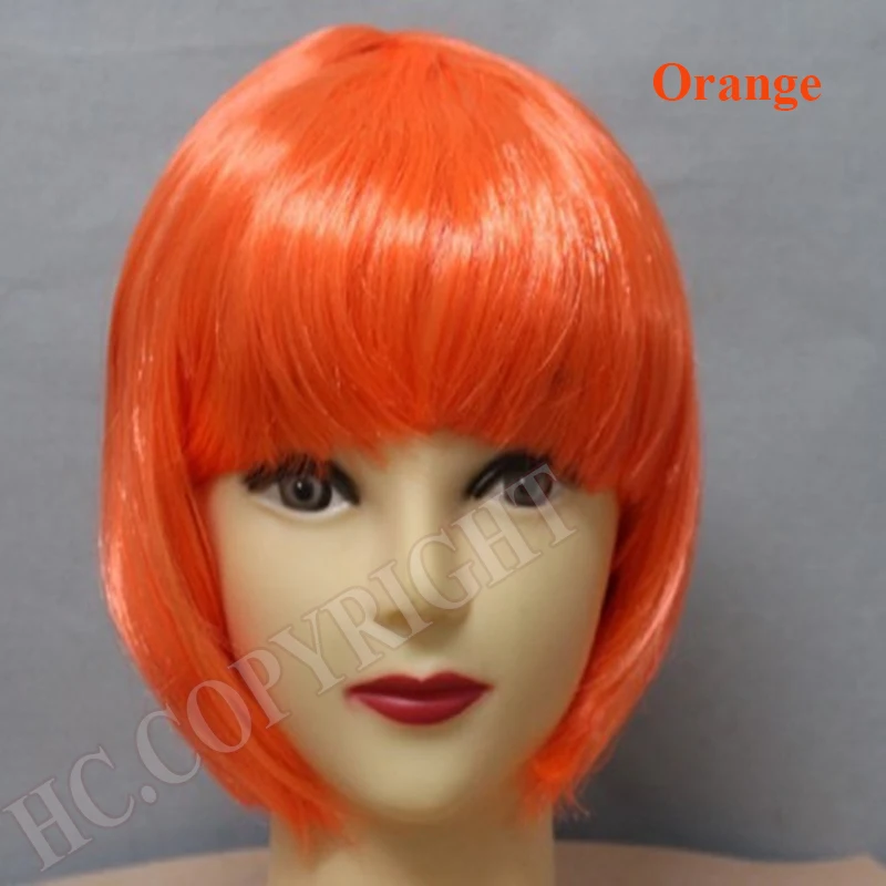 K031 orange Рождественские шляпы для косплея, цветные кудрявые волосы, кудрявые вееры, вечерние принадлежности, оргия, реквизит, наряд в стиле диско, Клубная Мода, накладные волосы - Цвет: K031 orange
