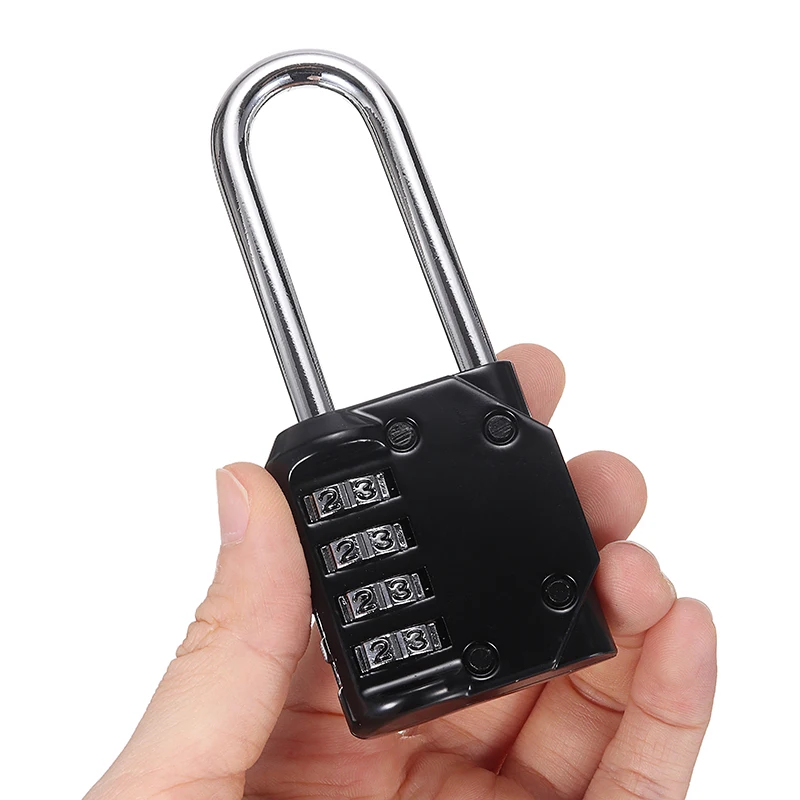 4 Digit Lock Padlock Durable Waterproof Long Shackle Number Locks For Door Suitcase Bag Package Cabinet | Обустройство дома