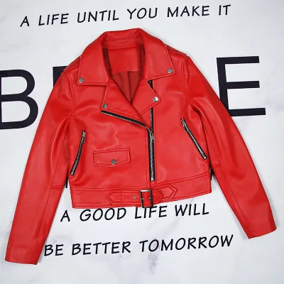 

2020 Women Spring Genuine Real Sheep Leather Jacket E11