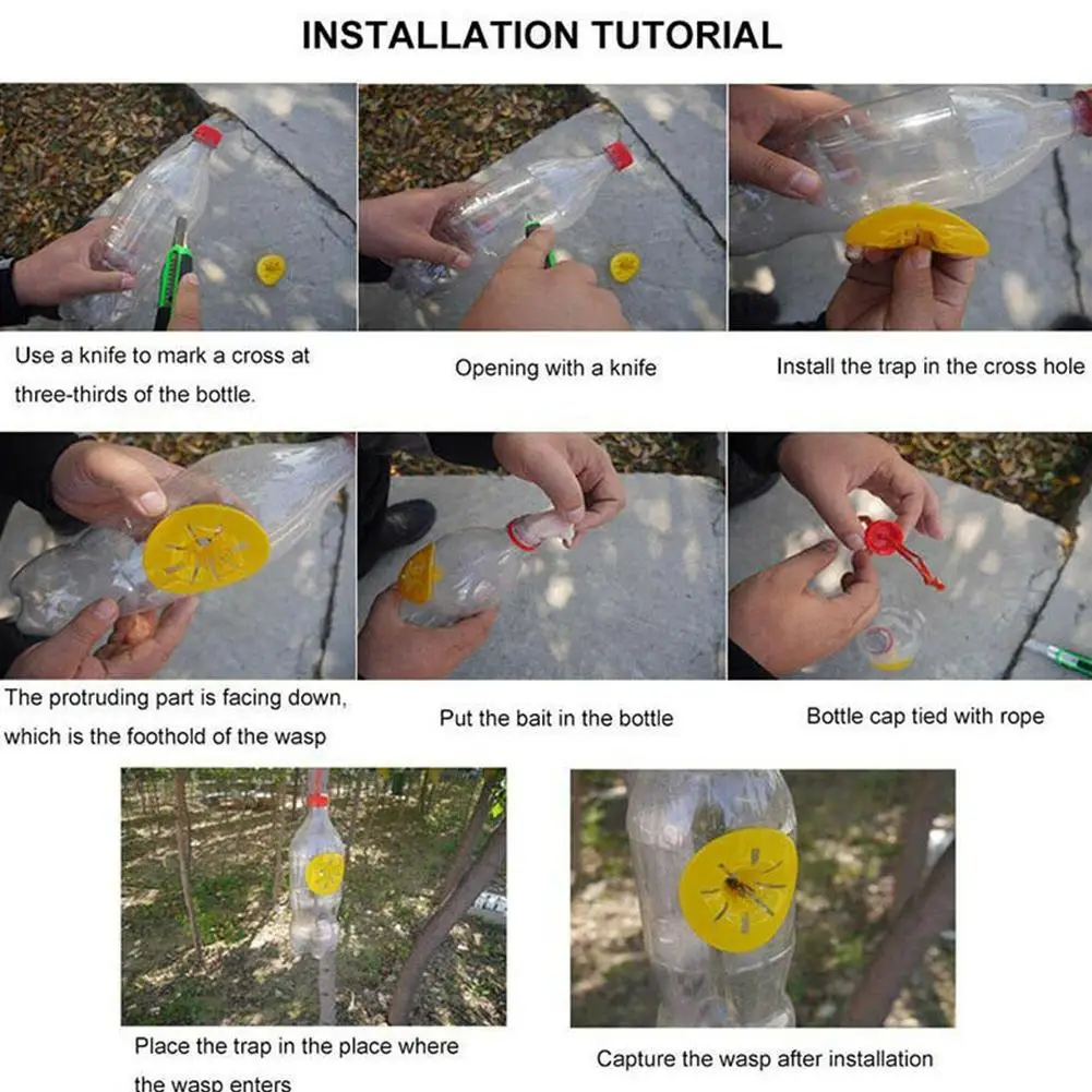 Ловушка для ОС ловушка для насекомых DIY ОСА ловушка для ловли мух управление цветок в форме пчелы ловушка многоразовая новая пластиковая бутылка Воронка убийца