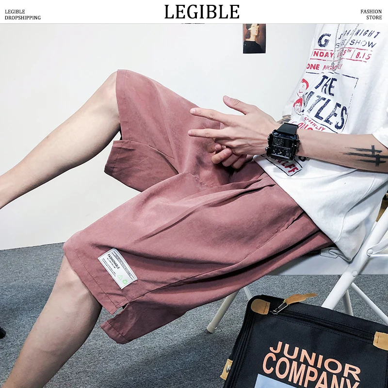 

LEGIBLE 2020 Summer Mens Shorts Casual Solid Korean Shorts Male Loose Short Homme Brand Clothing Men's Shorts