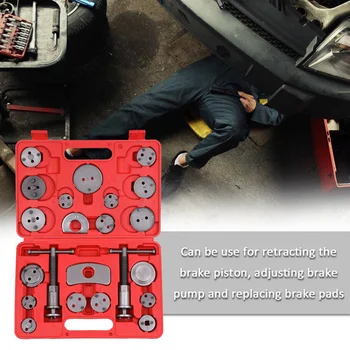 

New 22pcs Auto Universal Disc Brake Caliper Car Wind Back Pad Piston Compressor Automobile Garage Repair Tool Kit Set with Case