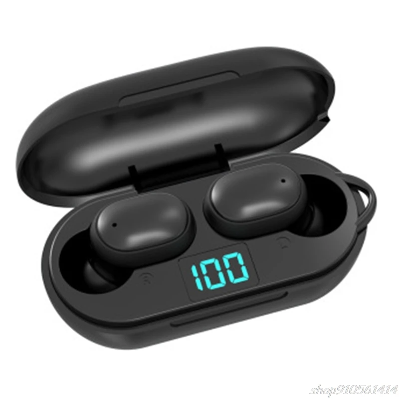 H6 Wireless Bluetooth 5 0 TWS Mini Earbuds Digital Display Handsfree Headset with Charging Case Driving Stereo Earphone O20 20