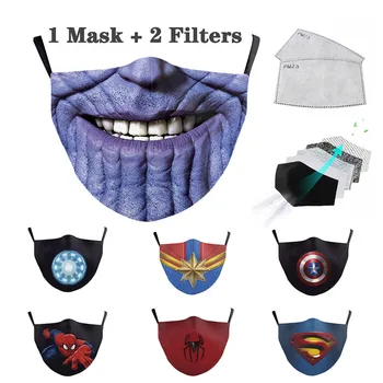 

Masks for Cotton Unisex PM2.5 Activated Filter Masks Spider 3D Printed Face hero Reusable Masks Proof Mask Fabric Washable Mask