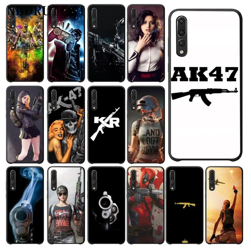 

NBDRUICAI AK47 Gun High Quality Phone Case for Huawei P9 10 lite P20 pro lite P30 pro lite Psmart mate 20 pro lite