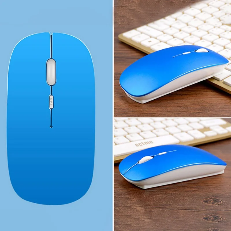 Беспроводная мышь 2,4G Бесшумная беспроводная мышь для ноутбука ПК MAC ноутбук компьютерная мышь с приемником USB Беспроводная бизнес Mute Mause - Цвет: Синий