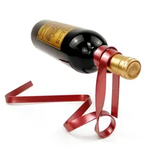 Волшебная цветная лента подвесной Винный Стеллаж подвеска гравитационный баланс Свадебный кронштейн для бутылки вина подставка для виски с железной шелковой веревкой