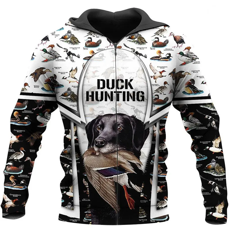 

Fashion Personalized Clothing Duck Hunting 3D Printed Zip Jacket Sweatshirt Hoodies Unisex Casual Autumn Winter Sportswear