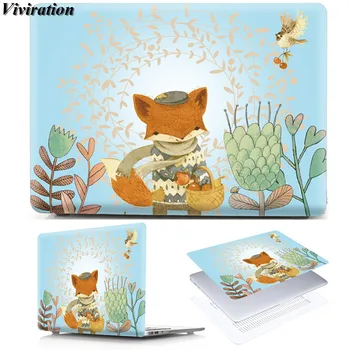 

Cute Fox Pattern Printing PVC Matte Laptop Case For Macbook Pro 13 Pro 15 A1707 For Macbook Pro 15 A1286 Girls PC Notebook Shell