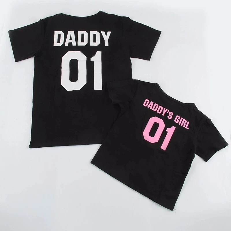 Fashion Family Matching Clothes Father Daughter T-Shirts Family Look DADDY and DADDY'S GIRL 01 Daddy and Me Matching Outfits 4