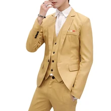 CYSINCOS для мужчин Slim Fit Social Блейзер сезон весна осень мода одноцветное Свадебное Платье Пальто Повседневное размера плюс бизнес мужской костюм куртка