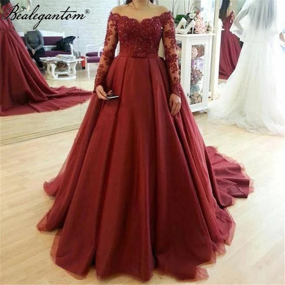 Bealegantom Lace Wine Red Long Sleeves Quinceanera Dresses 2021 Ball Gown  Appliques Sweet 16 Prom Dress Vestidos De 15 Anos|Quinceanera Dresses| -  AliExpress