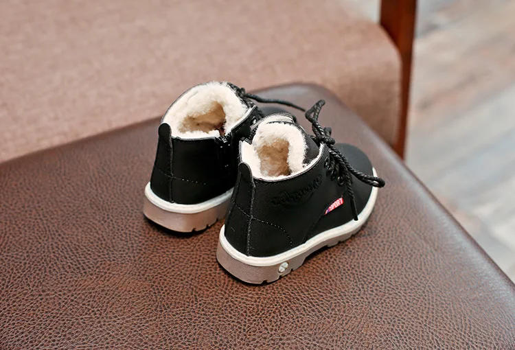 Children Casual Shoes Autumn Winter Martin Boots Boys Shoes Fashion Leather Soft Antislip Girls Boots 21-30 Sport Running Shoes