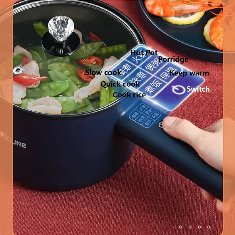Electric Cooker Electric Rice Cooker 110V 220V Rice Cooker Multi-function Electric Heating Pot Dormitory Pot Cooking Electric Cooker Non-Stick Household 1.8L