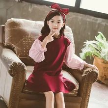 Весенние платья для больших девочек; Новинка г.; осенние детские хлопковые платья в стиле пэчворк; Повседневное платье для малышей; Модная одежда для маленьких девочек