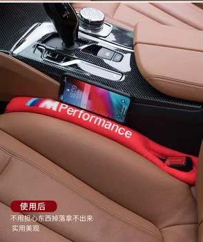 

1pcs For BMW M 1 3 4 5 6 7 E Z X M3 M5 M6 Car Seat Cushion Crevice Gap Stopper PU Leather Leakproof Protector car seat cover pad