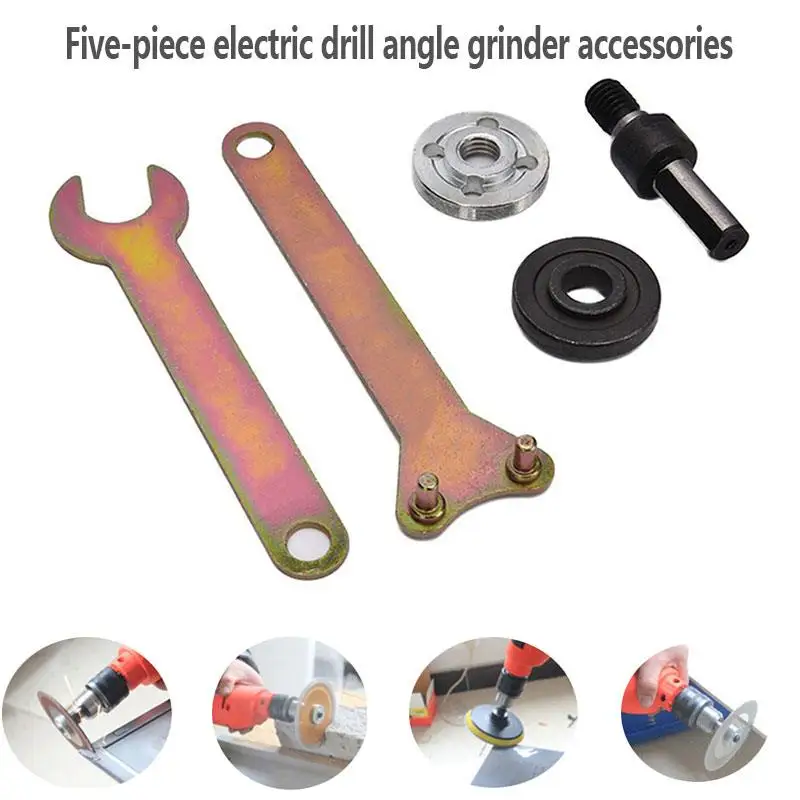 

5pcs Converter Set Electric House Hold Tool Professional Angle Grinder Set Angle Grinder Connecting Repair Durable