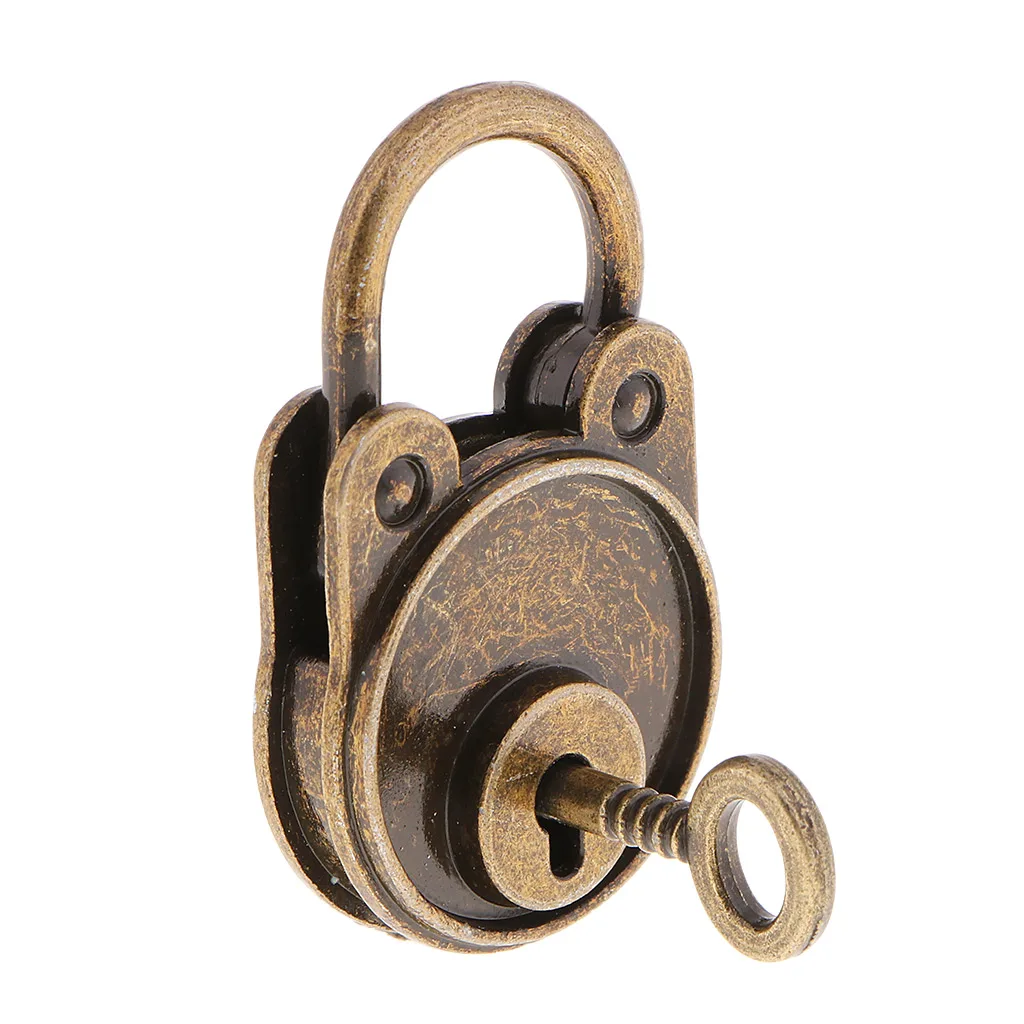 Antique Vintage Padlocks With Key Bear Shaped For Tiny Craft Diary Bronze