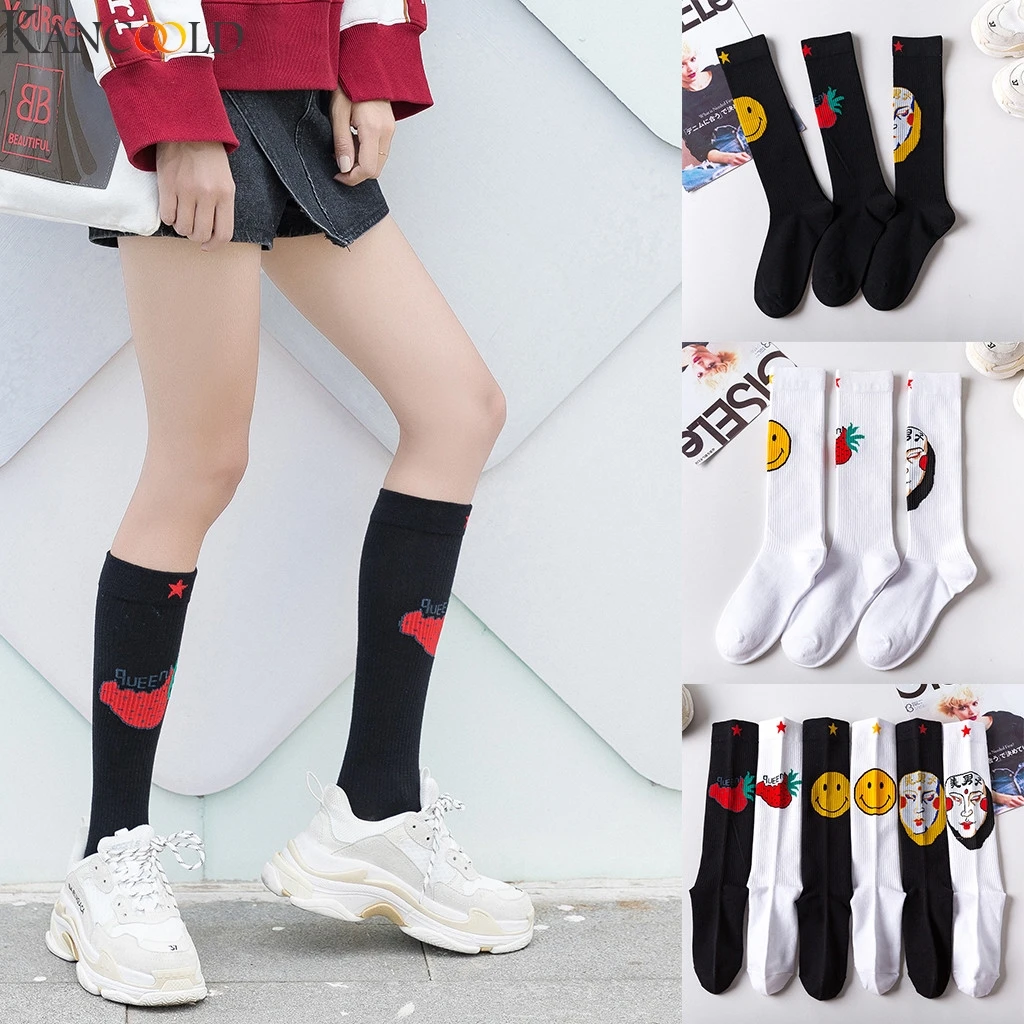 KANCOOLD/Новые модные Гольфы унисекс; повседневные Хлопковые гольфы выше колена; Хлопковые гольфы для девочек и женщин; длинные гольфы