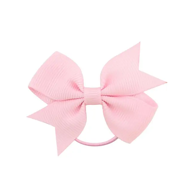 1Pcs Novelty Small Mini Solid Baby Elastic Rubber band Head rope Ribbow Bow Tie For Girls Headwear Hair Accessories 11