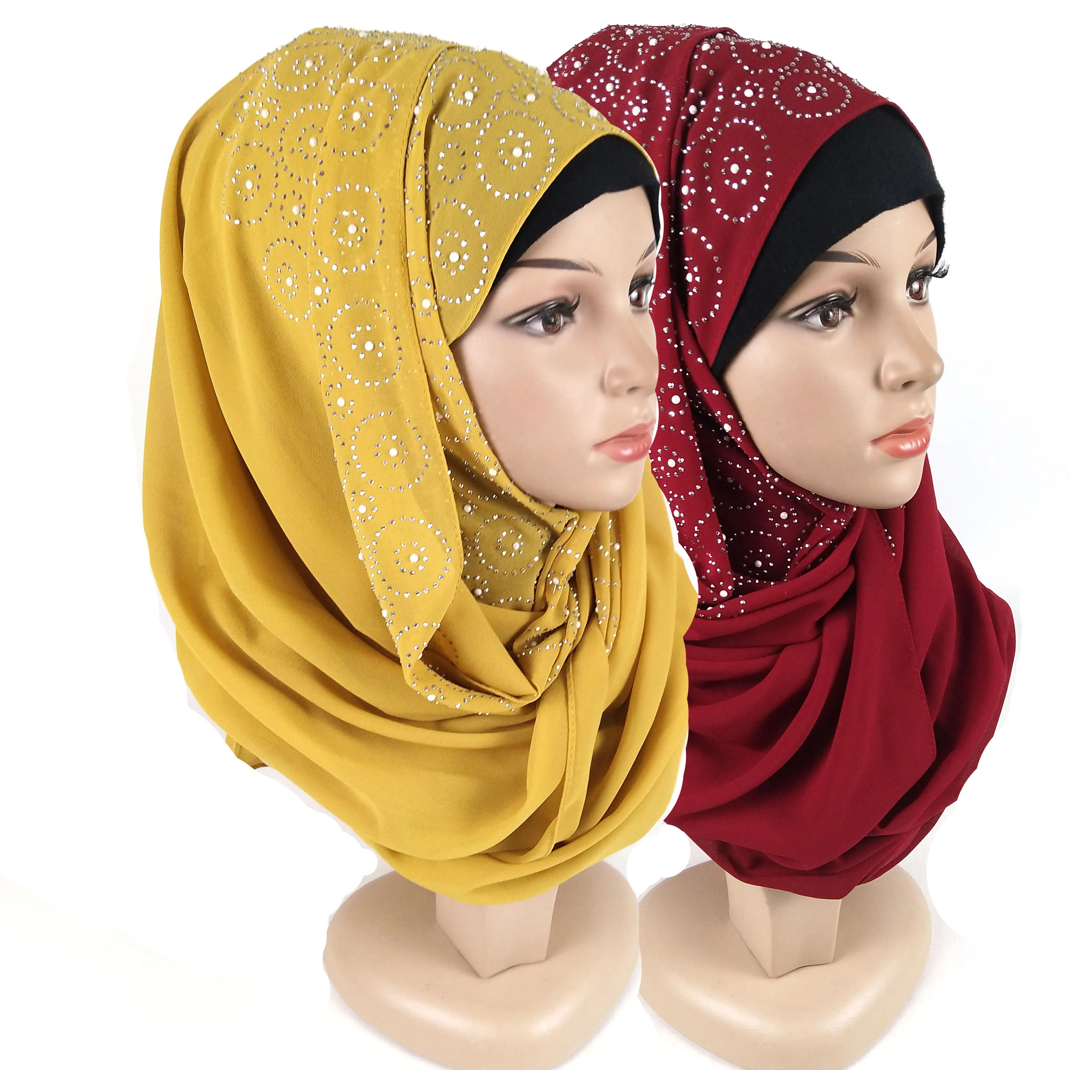 H98 10 шт. высокое качество алмаз пузырь шифон шарф/шарфы шаль палантин мусульманский хиджаб можно выбрать цвета