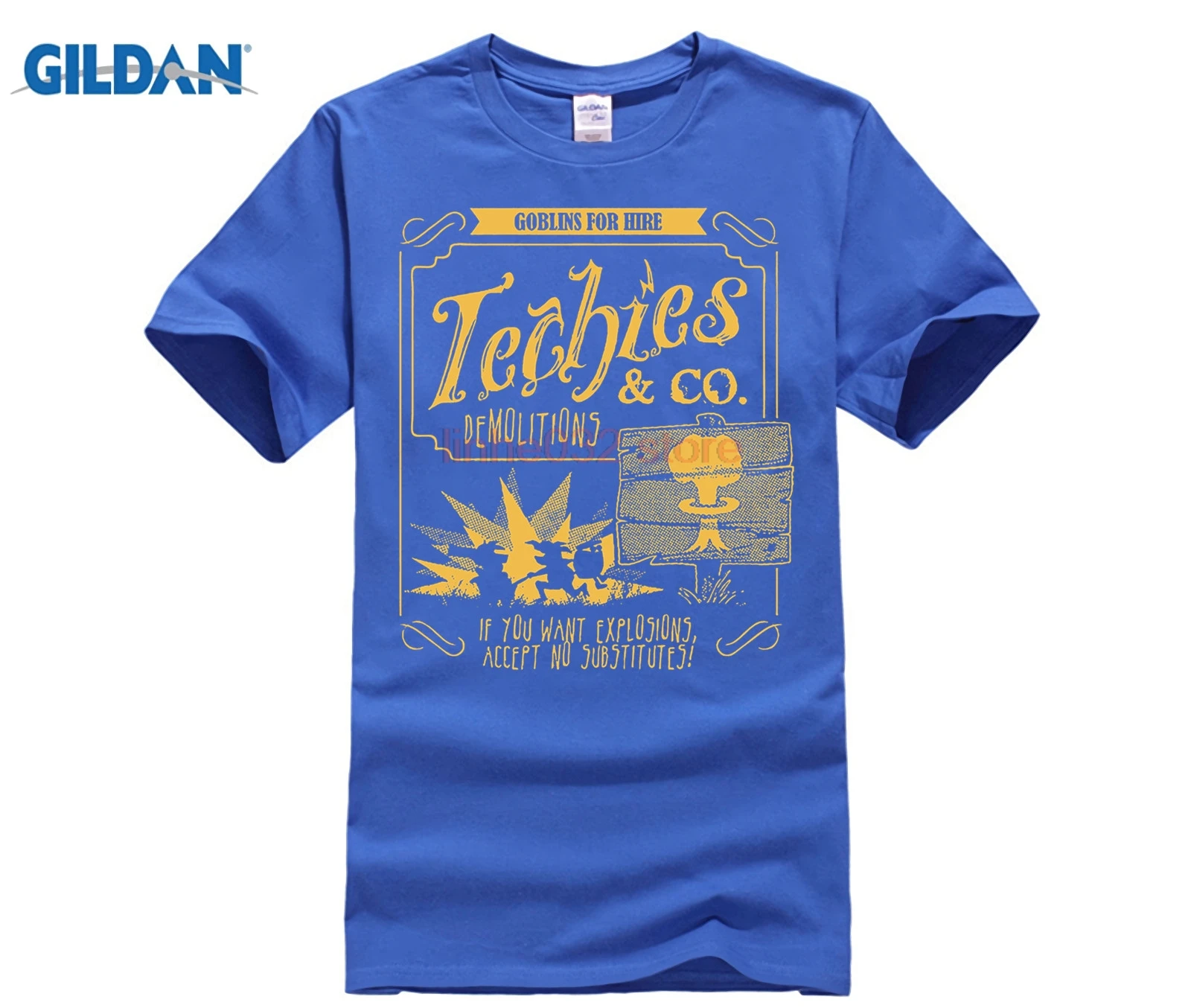  DOTA Parody Techies Men's T-Shirt Summer Short Sleeve T Shirts Tops S~3Xl Big Size Cotton Tees Free