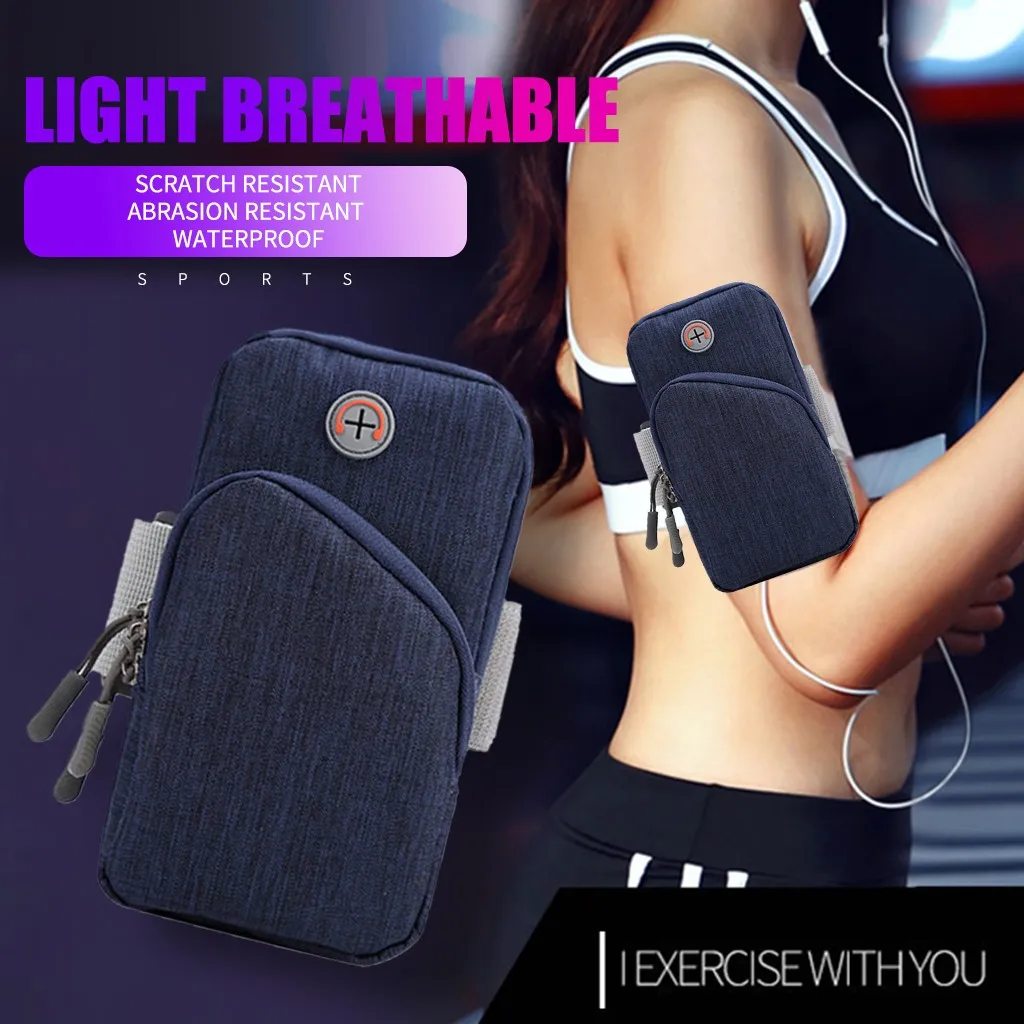 Bolsa de almacenamiento de brazo para deportes al aire libre, bolsa para teléfono móvil de gran capacidad portátil para ejercicio de carrera, bolsa para brazo