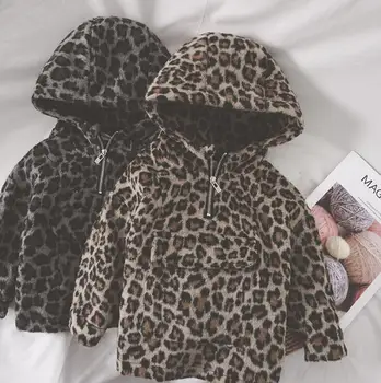 

2019 Korea style girls boys leopard t-shirt thicken full sleeve fashion winter kids sweatshirt 3-8t HH588
