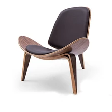 Ганс Вегнер стиль трехногий корпус стул из ясеня фанеры ткань обивка мебель для гостиной Современная оболочка кресла Реплика
