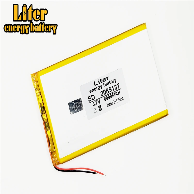 lithium polymer battery 3.7V 3089137 tablet battery 6000 mah each universal rechargeable for tablet pc 8 inch 9 inch 10inch