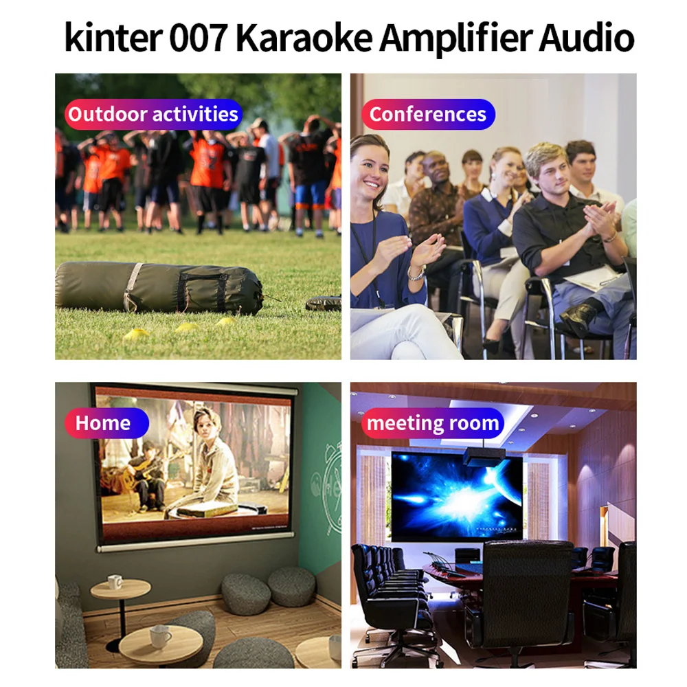 Kinter-007 Bluetooth цифровой аудиоприемник стерео аудио Мощность usb-усилитель SD слот MP3-плеер FM радиомикрофон вход для домашнего использования